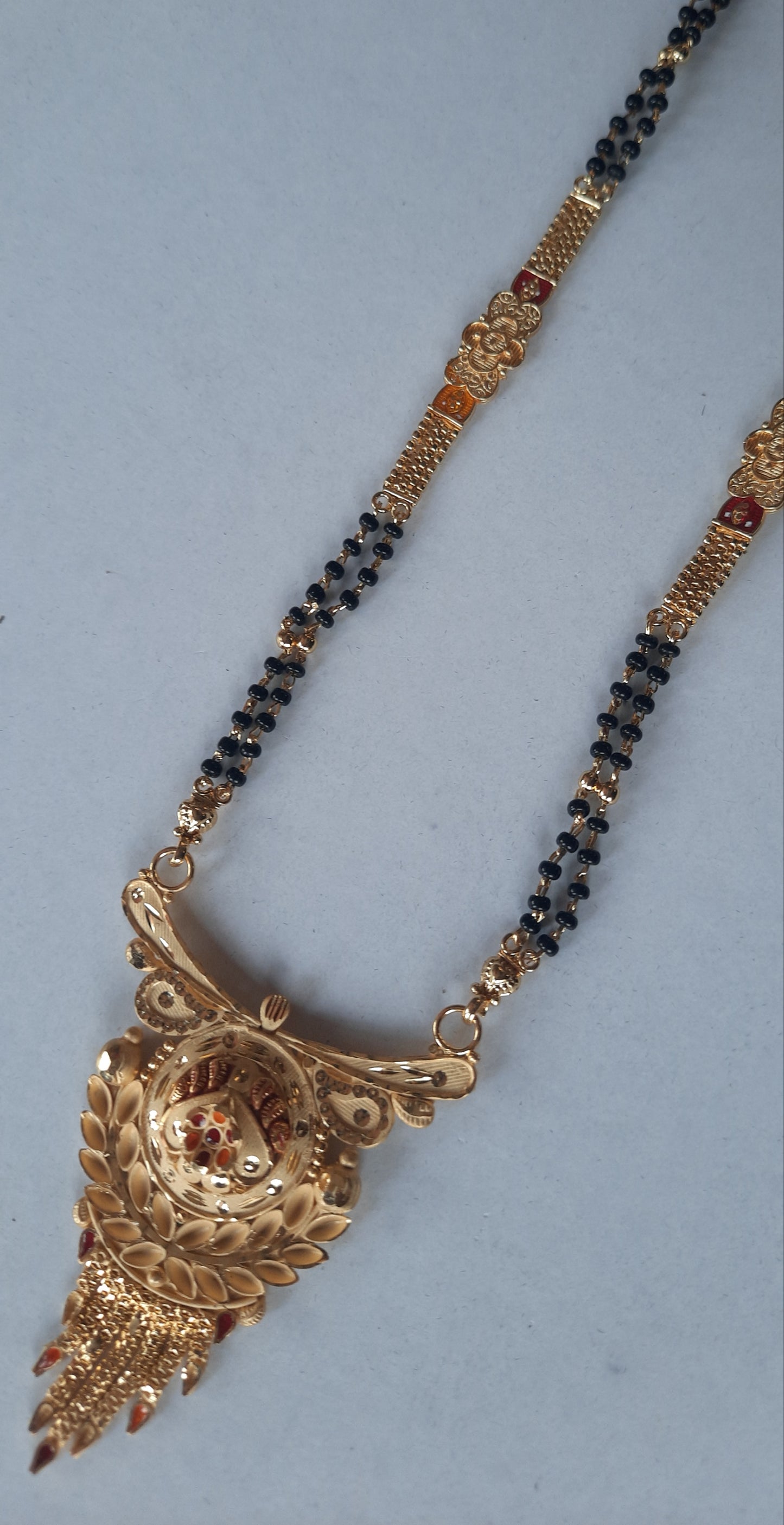 Golden mangalsutra Long 1 gram golden polish made with original golden polish, 30"inch long PARTY WEAR, 6 MONTHS WARANTY