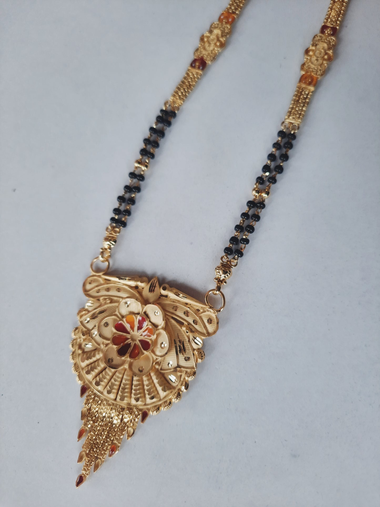 Golden mangalsutra Long 1 gram golden polish made with original golden polish, 30"inch long PARTY WEAR, 6 MONTHS WARANTY