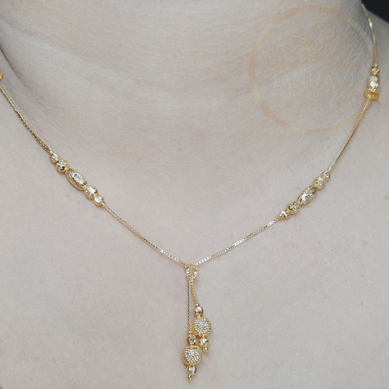 Golden Short mangalsutra 1 gram golden polish made with original gold polish , 18"inch long DAILY USE, 6 MONTHS WARANTY