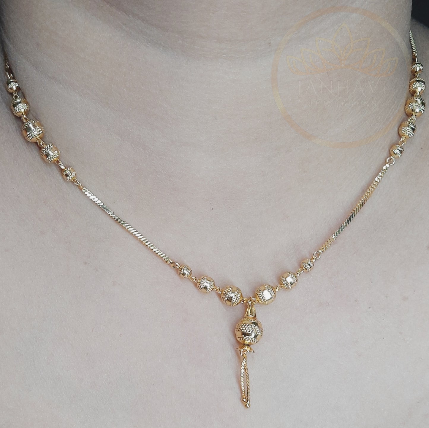 Golden Short mangalsutra 1 gram golden polish made with original gold polish , 18"inch long DAILY USE, 6 MONTHS WARANTY