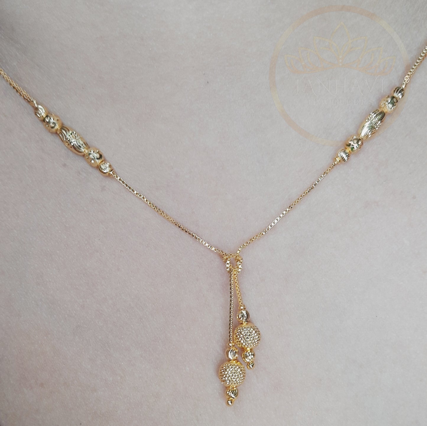 Golden Short mangalsutra 1 gram golden polish made with original gold polish , 18"inch long DAILY USE, 6 MONTHS WARANTY