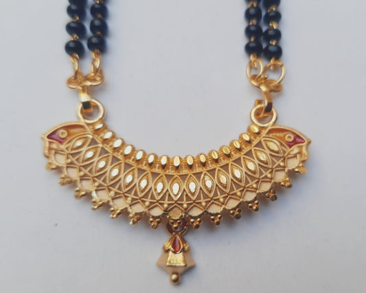 Golden mangalsutra Long 1 gram golden polish made with original gold polish, 30"inch long DAILY USE, 6 MONTHS WARANTY